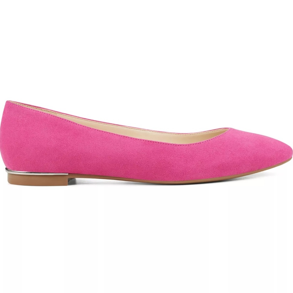 NWOT Nine West Corrine hot pink suede ballet flats, Size 8